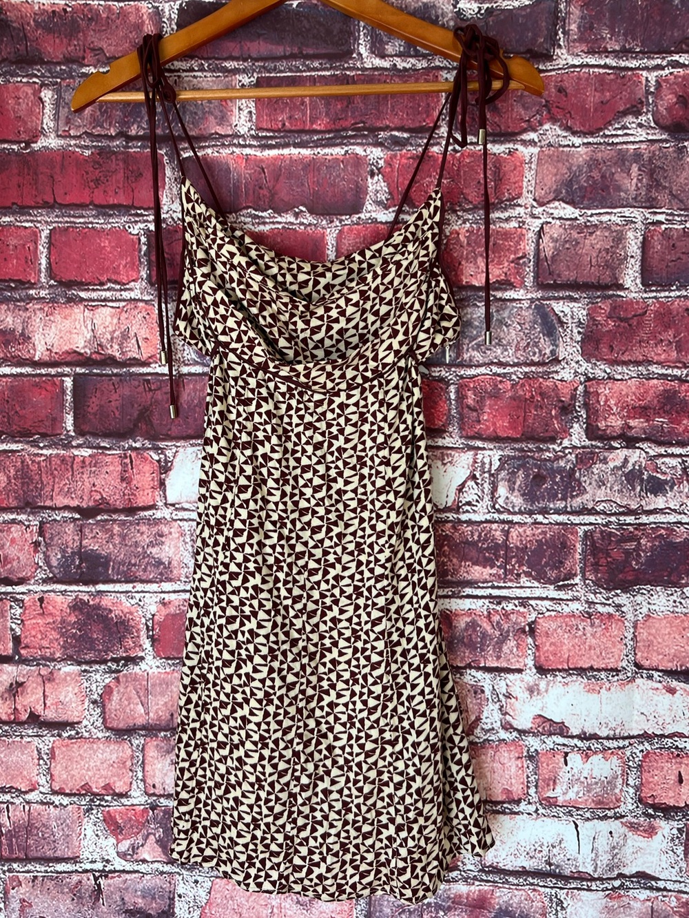 Free People Kai Print Tie Strap Mini Dress